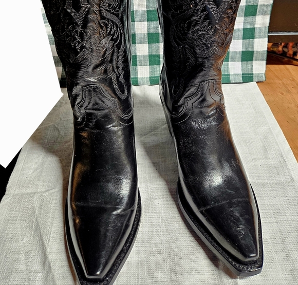 Dan Post Black Western / Cowboy Boots Size 8 - Picture 4 of 6